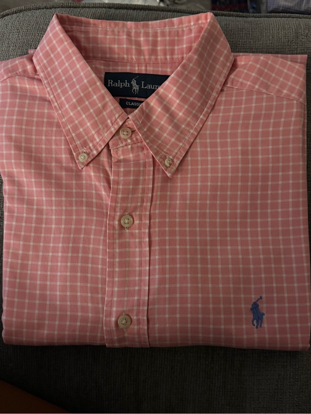Ralph Lauren Pink & White Checked Button-Down Shirt
